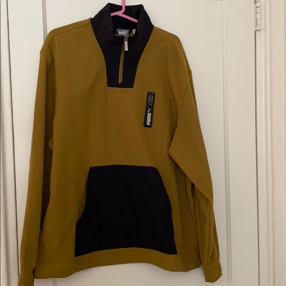 NWT puma moss green half zip sweater size: XL